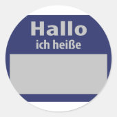 Hallo-Symbol Runder Aufkleber (Vorderseite)