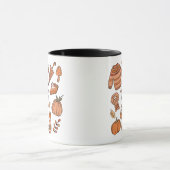 Hallo Tasse Herbst, Fall Vibes Tasse, Retro Doodle (Zentrum)