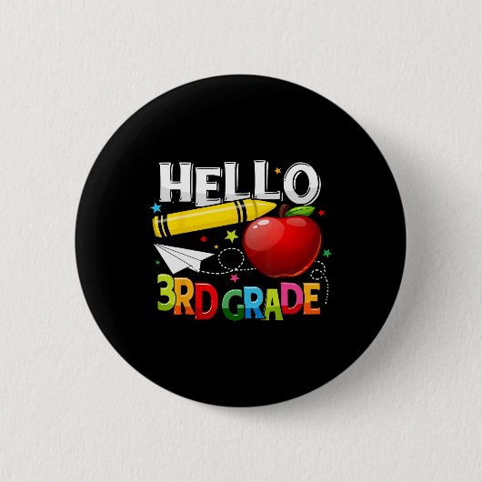 Hallo Team der 3. Klasse Dritte Klasse Squad Mädch Button (Vorderseite)