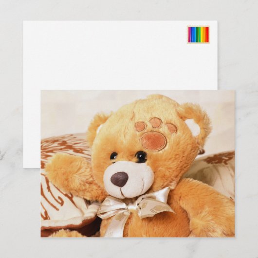 Hallo Teddybär Postkarte (Vorne/Hinten)