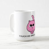 Hallo Text Rosa Kätzchen Kätzchen Lächeln Cartoon Kaffeetasse (Vorderseite Links)