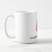 Hallo Text Rosa Kätzchen Kätzchen Lächeln Cartoon Kaffeetasse (Links)