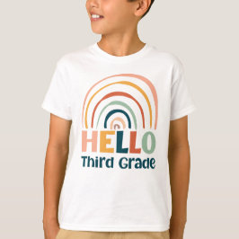 Hallo Third Grade boho Regenbogenschule bunt T-Shirt