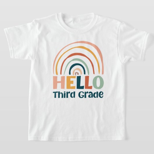 Hallo Third Grade boho Regenbogenschule bunt T-Shirt (Ablage )