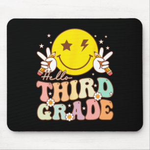 Hallo Third Grade Hippie Smile Face 3. Klasse Byck Mousepad