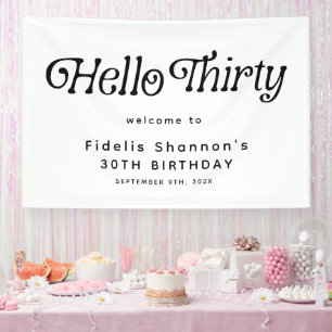 Hallo Thirty Retro 30. Geburtstag Willkommen Banner