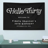 Hallo Thirty Retro 30. Geburtstag Willkommen Banner (Messe)