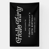 Hallo Thirty Retro 30. Geburtstag Willkommen Banner (Vertikal)