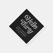 Hallo Thirty Retro 30. Geburtstag Willkommen Serviette (Ecke)