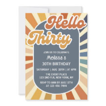 Hallo Thirty Retro Sun Groovy Wave Geburtstag