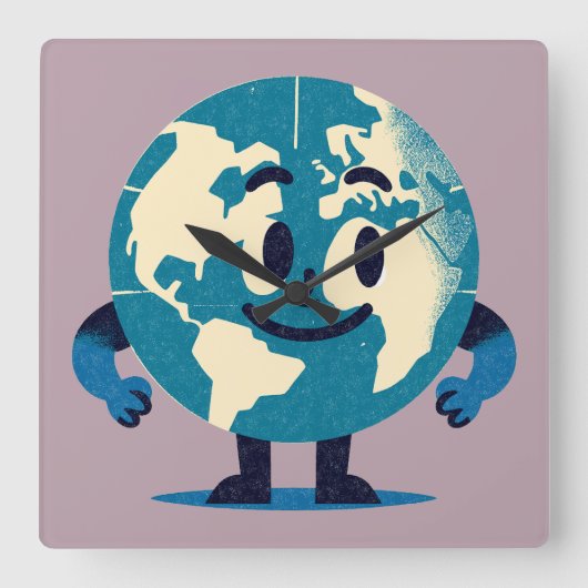 Hallo Tiny World Wanduhr (Vorderseite)