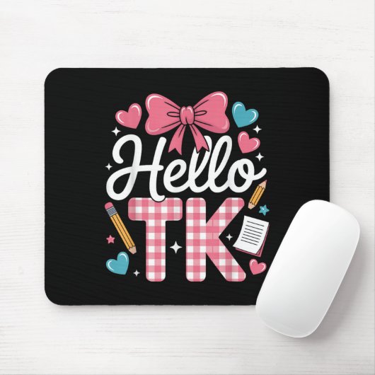 Hallo Tk Funny Niedlich zurück zur Schule Übergang Mousepad (Mit Mouse)