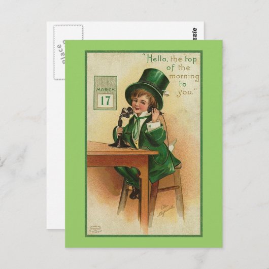 Hallo, Top of the Morning zu dir Postkarte (Vorne/Hinten)