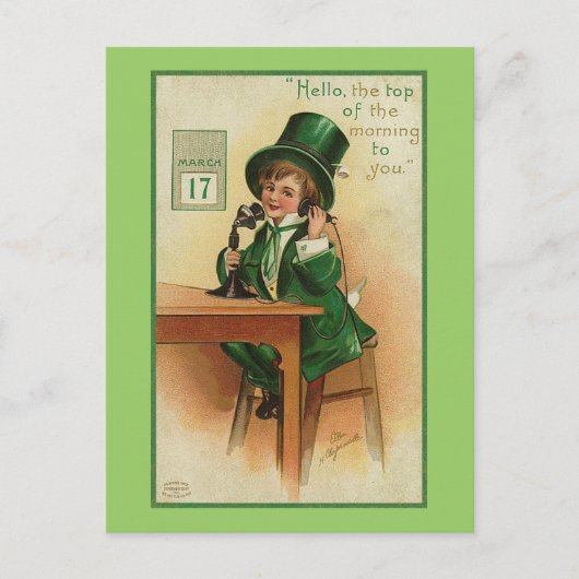 Hallo, Top of the Morning zu dir Postkarte (Vorderseite)