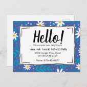 Hallo treffen Sie die Nachbarn florale Postkarte (Vorne/Hinten)