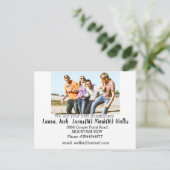 Hallo treffen Sie die Nachbarn mit familiärem Foto Postkarte (Stehend Vorderseite)