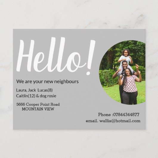 Hallo treffen Sie die Nachbarn Postkarte (Vorderseite)