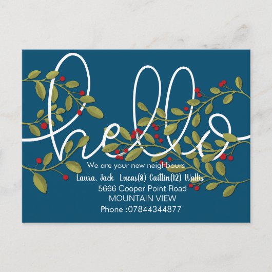 Hallo treffen Sie die Nachbarn Postkarte (Vorderseite)