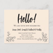 Hallo Treffen Sie die Nachbarn Willkommen Postkart Postkarte (Vorderseite)