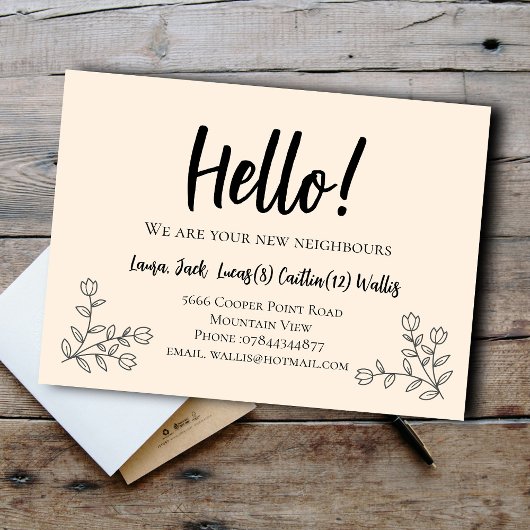 Hallo Treffen Sie die Nachbarn Willkommen Postkart Postkarte