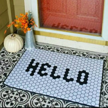 Hallo Trendy Imitate Tile Black & White Thick Bord
