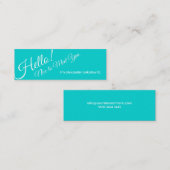 Hallo! Türkis-Profil-Visitenkarte Mini Visitenkarte (Vorne/Hinten)