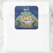 Hallo-Turtle-Anpassbarer Aufkleber (Tasche)
