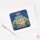 Hallo-Turtle-Anpassbarer Aufkleber (Umschlag)