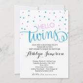 Hallo Twins Junge und Mädchen Dusche Einladung (Vorderseite)