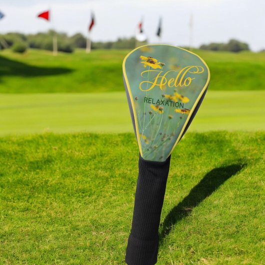 Hallo Typografie Gelbe Wildblume Fotografie Golf Headcover