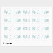 Hallo Typografie Quadratischer Aufkleber (Blatt)