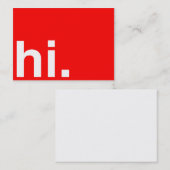 HALLO Typografie-rote moderne Visitenkarte (Vorne/Hinten)