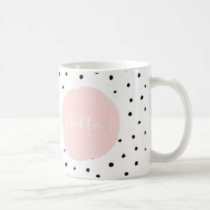 Hallo Typografie und Polka Dot Dance Kaffeetasse