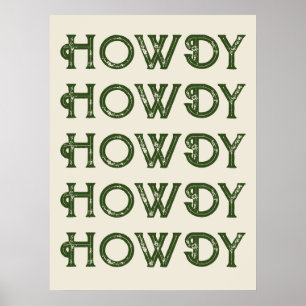 Hallo Typografie Western Wall Ranch Cabin Zuhause Poster