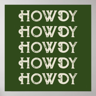 Hallo Typografie Western Wall Ranch Cabin Zuhause Poster