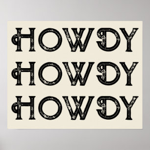 Hallo Typografie Western Wall Ranch Cabin Zuhause Poster