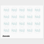 Hallo Typography Runder Aufkleber (Blatt)
