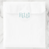 Hallo Typography Runder Aufkleber (Tasche)