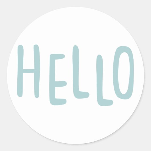 Hallo Typography Runder Aufkleber (Vorderseite)