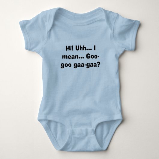 Hallo! Uhh… I gemein… Schmiere-Schmiere gaa-gaa? Baby Strampler (Vorderseite)