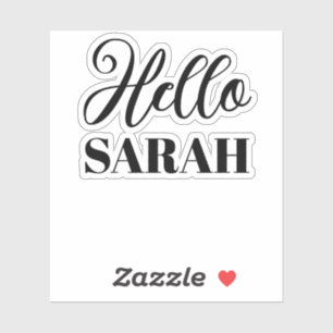 Hallo und dein Name Aufkleber