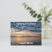 Hallo und ich vermisse dich Sonnenuntergang über d Postkarte (Stehend Vorderseite)