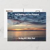 Hallo und ich vermisse dich Sonnenuntergang über d Postkarte (Vorne/Hinten)