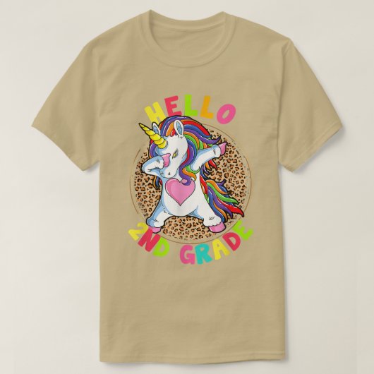 Hallo Unicorn Kinder Mädchen Leopard zurück T-Shirt (Design vorne)