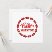 Hallo Valentine 2024 Frohes Valentines rotes Herz Karte (Vorderseite/Rückseite Beispiel)