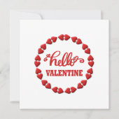 Hallo Valentine 2024 Frohes Valentines rotes Herz Karte (Vorderseite)