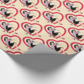 Hallo Valentine Button-Up Girl Geschenkpapier (Ecke)