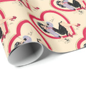 Hallo Valentine Button-Up Girl Geschenkpapier (Rolleneckpunkt)