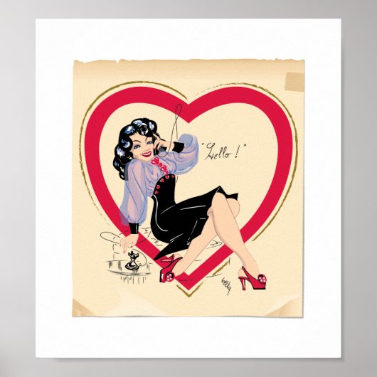 Hallo Valentine Button-Up Girl Poster (Vorne)