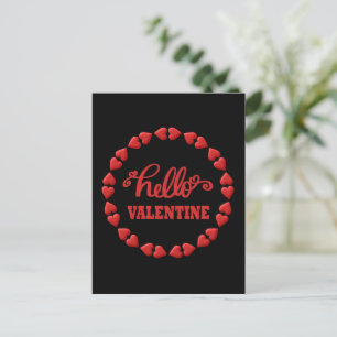 Hallo Valentine mit Herzschlag Valentinstag Feiertagspostkarte